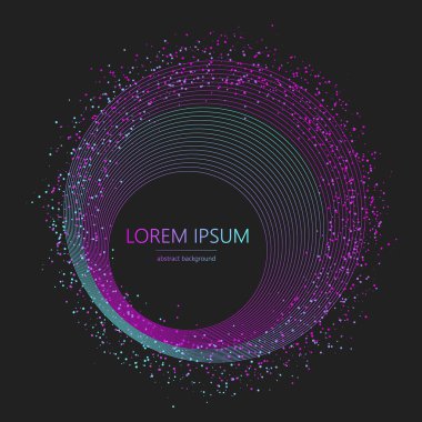 Neon dalgasını çerçevele. Renkli kıvrımlı bir girdap çiz. Vektör illüstrasyonu.