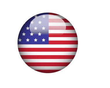 ABD bayrağı 3d ikon vektör illüstrasyonu.