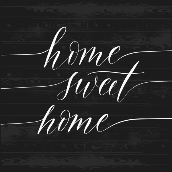 Hand Sketched Home Sweet Home Typography Lettering Poster Modern Calligraphy — Stock Vector