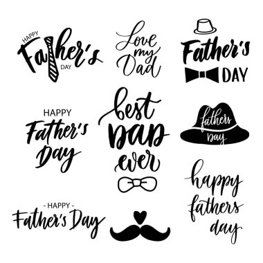 Babalar günün kutlu olsun. El yazısı seti.