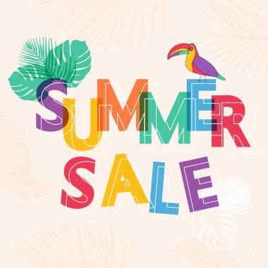 Tropikal yapraklarla yaz indirimi.