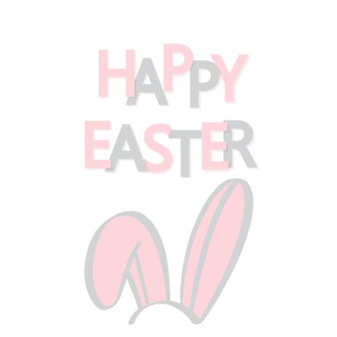 Tavşan kulaklı mutlu Paskalyalar.