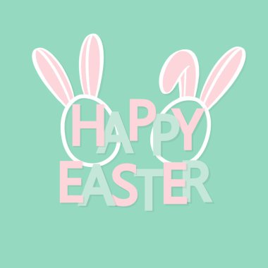 Tavşan kulaklı mutlu Paskalyalar.