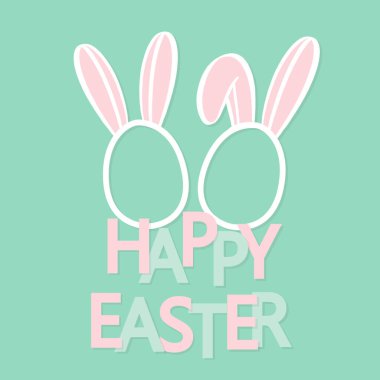 Tavşan kulaklı mutlu Paskalyalar.