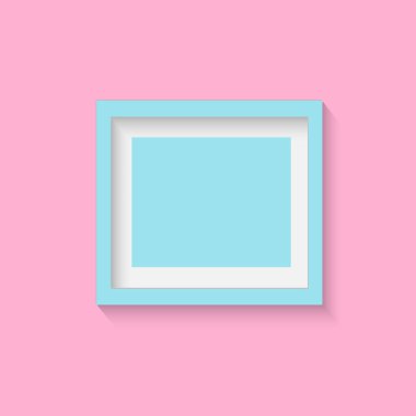 Pembe arkaplandaki mavi çerçevenin yükseltilmiş görünümü.