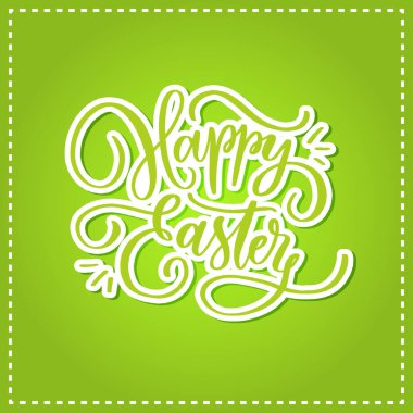 Mutlu Paskalya elleri çizilmiş harfler.