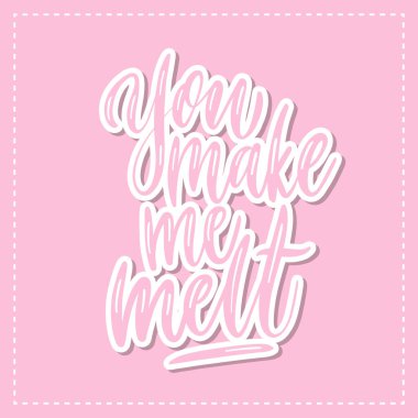 Beni eritiyorsun - vektör poster şablonu. El çizimi tipografi mavi harfler.