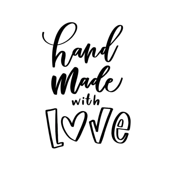 Ručně Vyrobeno Lásky Ručně Kreslené Písmo Stylové Logo Pro Váš — Stockový vektor