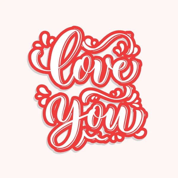 Love You Hand Lettering Vector — Stock Vector