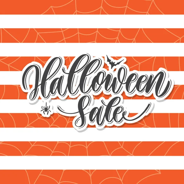 Venta Halloween Tarjeta Letras Mano — Vector de stock