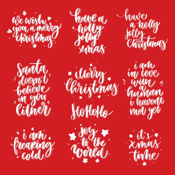 Carte Vœux Vectorielle Joyeux Noël Bonne Année Avec Calligraphie Lettrage — Image vectorielle