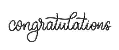 Congratulations. Card  with calligraphy. Hand drawn  modern lettering. clipart