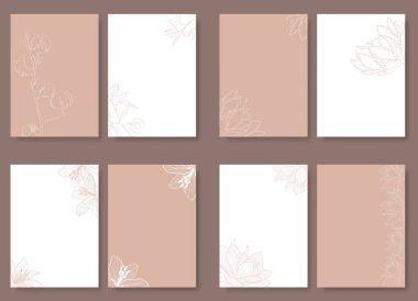 Çiçekli şablon düğün davetiyeleri..