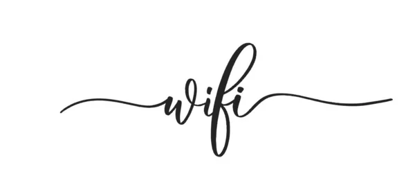 Wifi Typographie Lettrage Devis Pinceau Calligraphie Bannière Avec Ligne Fine — Image vectorielle