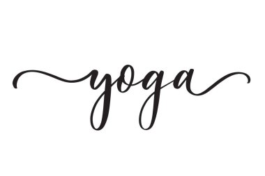 Yoga. Yazı tipi tasarım logosunu kavra.