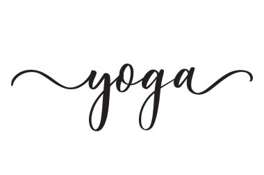 Yoga. Yazı tipi tasarım logosunu kavra.