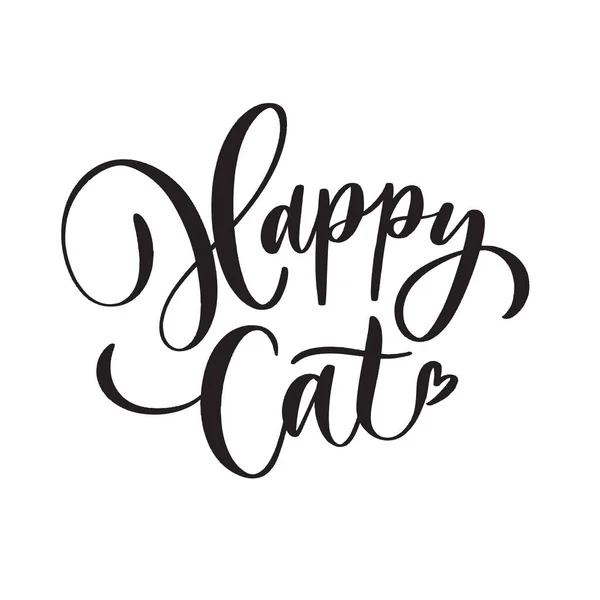 Šťastná kočka. Grafické logo konceptu typografie. — Stockový vektor