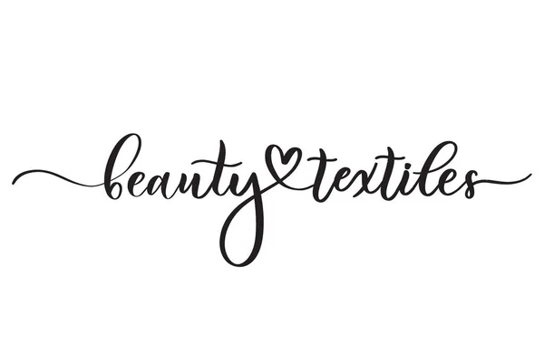 Textiles de beauté. Concept inscription typographie design logo . — Image vectorielle