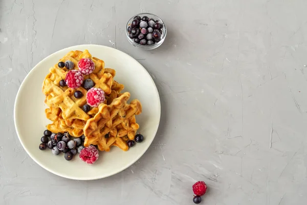 Waffles de cenoura com frutas secas e bagas Fotografias De Stock Royalty-Free