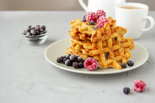 Morotsvåfflor med torkade frukter och bär — Stockfoto