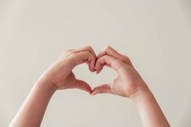 child hands making heart shape, heart health, donation, happy vo clipart