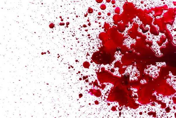 Mancha de sangre salpicada sobre fondo blanco —  Fotos de Stock