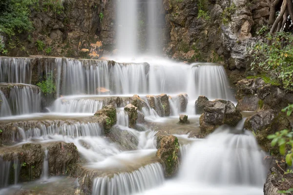 Водопад Парке Вилетта Негро Городе Генуя Италия — стоковое фото