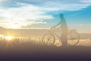 Bisiklet adam silüeti