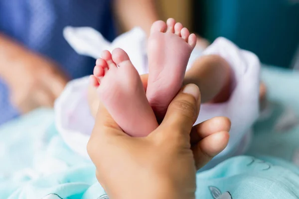 Schattig Aziatische Baby Pasgeboren Close — Stockfoto