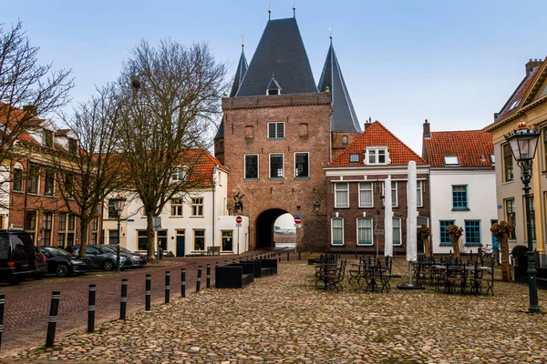 Stadtansicht Koornmarktspoort Ein Stadttor Und Ein Kleines Stück Der Mittelalterlichen — Stockfoto