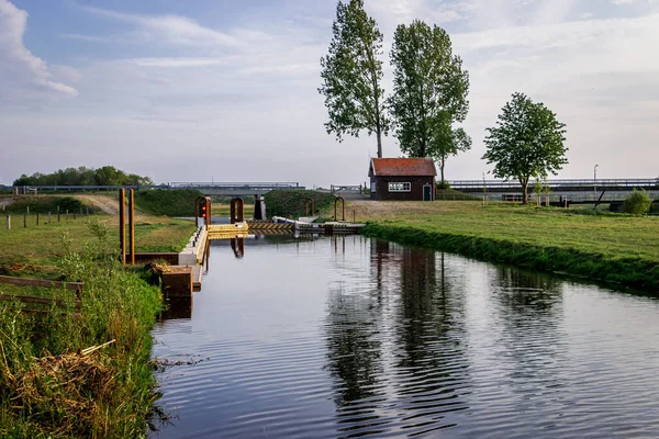Река Вейссель Нидерландской Провинции Оверэйссел Дневном Свете — стоковое фото