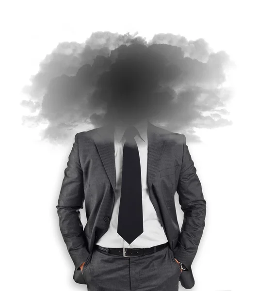 Empresário com cabeça nas nuvens — Fotografia de Stock