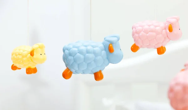 Farbige Schafe für Neugeborene. — Stockfoto