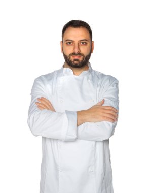 beyaz zemin üzerine genç Şef.