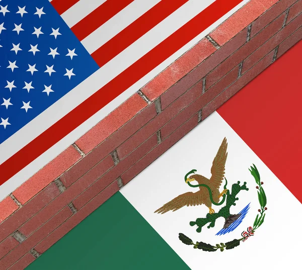 Zeď mezi USA a Mexikem. — Stock fotografie