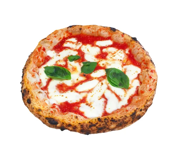 Pizza Margherita sobre fondo blanco — Foto de Stock