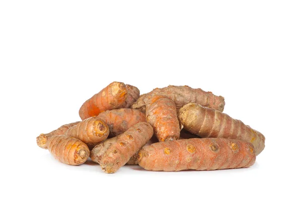 Turmeric roots on white. — Stock Photo, Image