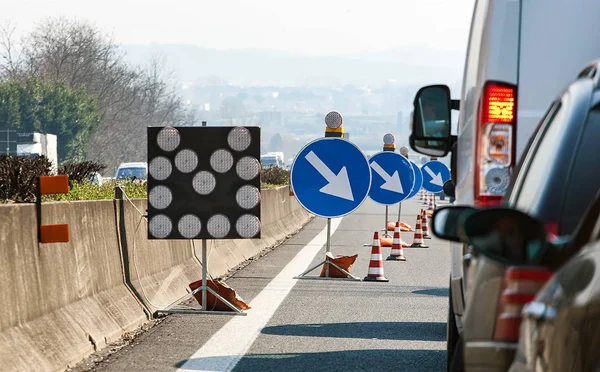 Deviation on the highway. — Stock Photo, Image