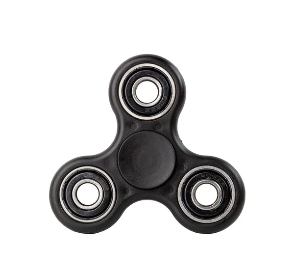 Schwarzer Fidget Spinner auf weißem Hintergrund — Stockfoto