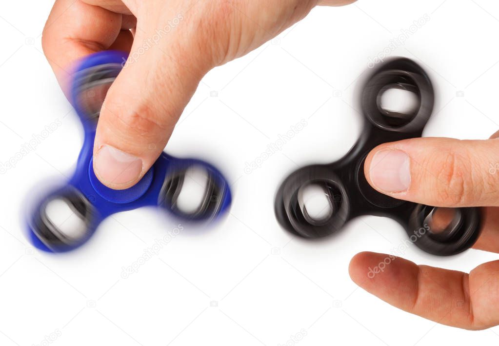 Playing with two Fidget Spinner
