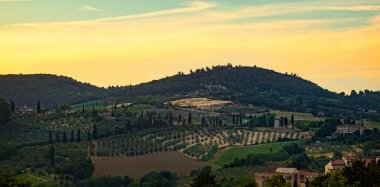 San Gimignano, Toskana İtalya'nın Panoraması.