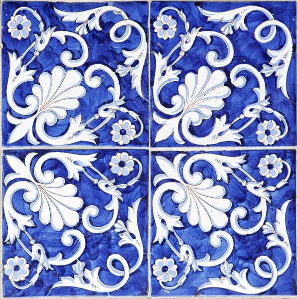 Textura del azulejo fondo con mayólica azul — Foto de Stock