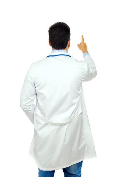 Läkare bakom pekar — Stockfoto