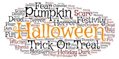 Kelime Halloween kavramı, bulut şekli bulut.