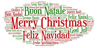 Kelime Merry Christmas dünyanın tüm dillerde bulut.