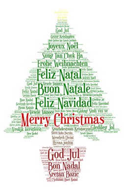 Kelime Merry Christmas dünyanın tüm dillerde bulut.