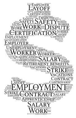 İstihdam kavramı, Doları sembolü kelime bulutu.