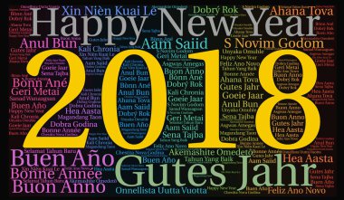 Yeni yıl kavramı dünyanın tüm dillerde kelime bulutu