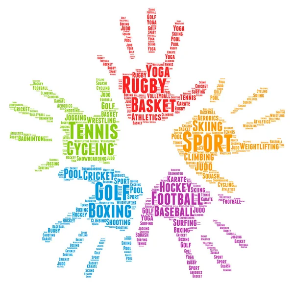 Spor, eller şekil kavramı kelime bulutu.