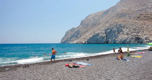 Piękna plaża w Santorini Isalnd. — Zdjęcie stockowe